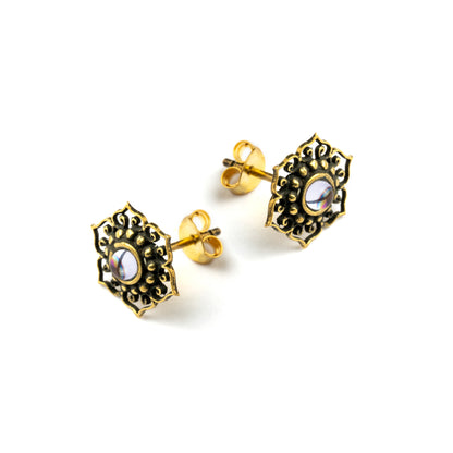 Brass-mandala-stud-earring-with-semi-precious-stone_Amethyst_4