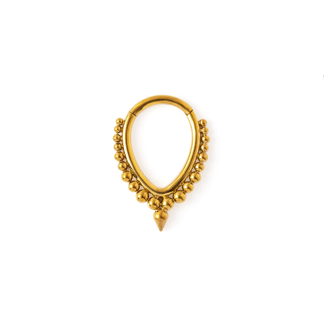 Brenna Golden surgical steel Septum Clicker ring frontal view