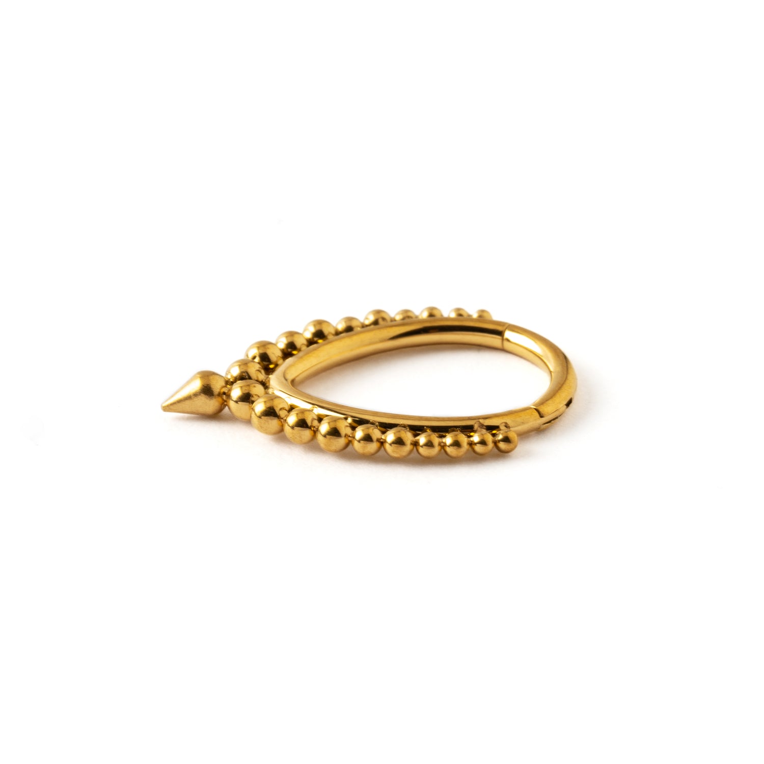 Brenna Golden surgical steel Septum Clicker ring side view