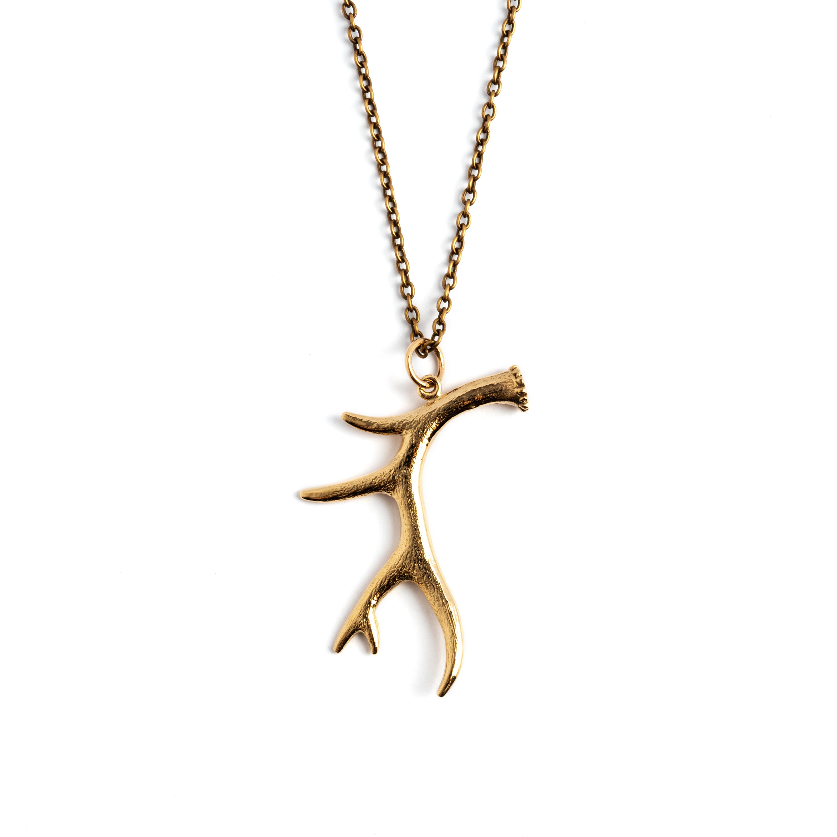 Antler Bronze Necklace frontal view