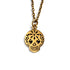 Bronze Mexican Sugar Skull Charm Necklace frontal view