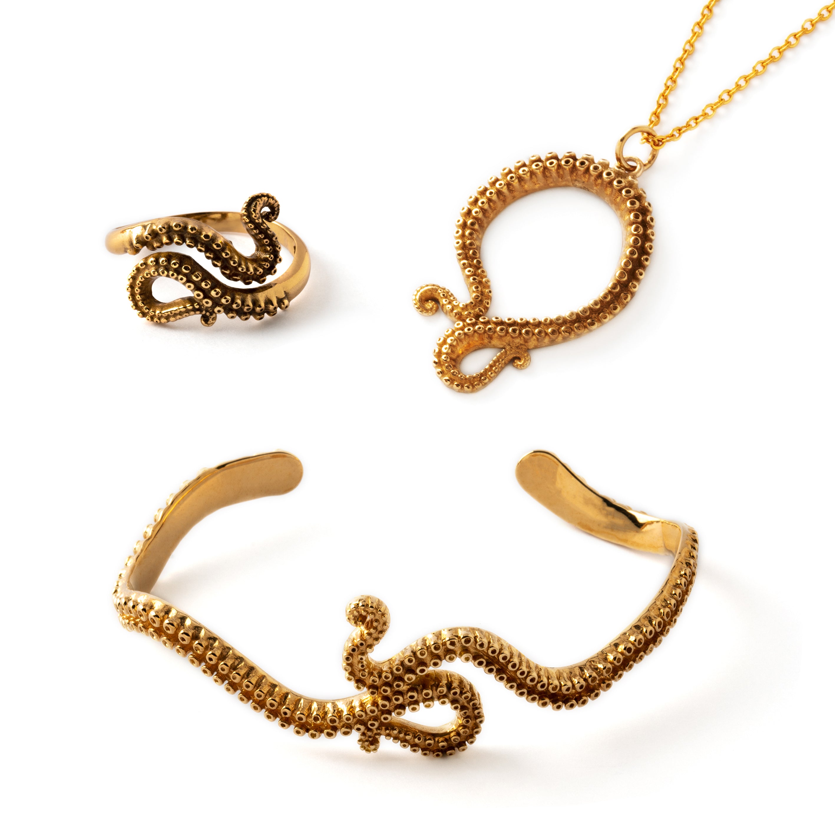 Bronze Octopus Tentacles Ring