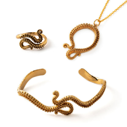Bronze Octopus Tentacles Ring