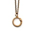 Tiny Bronze Ouroboros snake Charm necklace frontal view