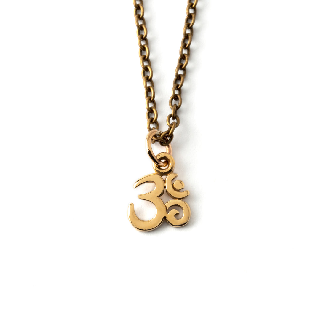 Bronze Petit Om Charm necklace frontal view