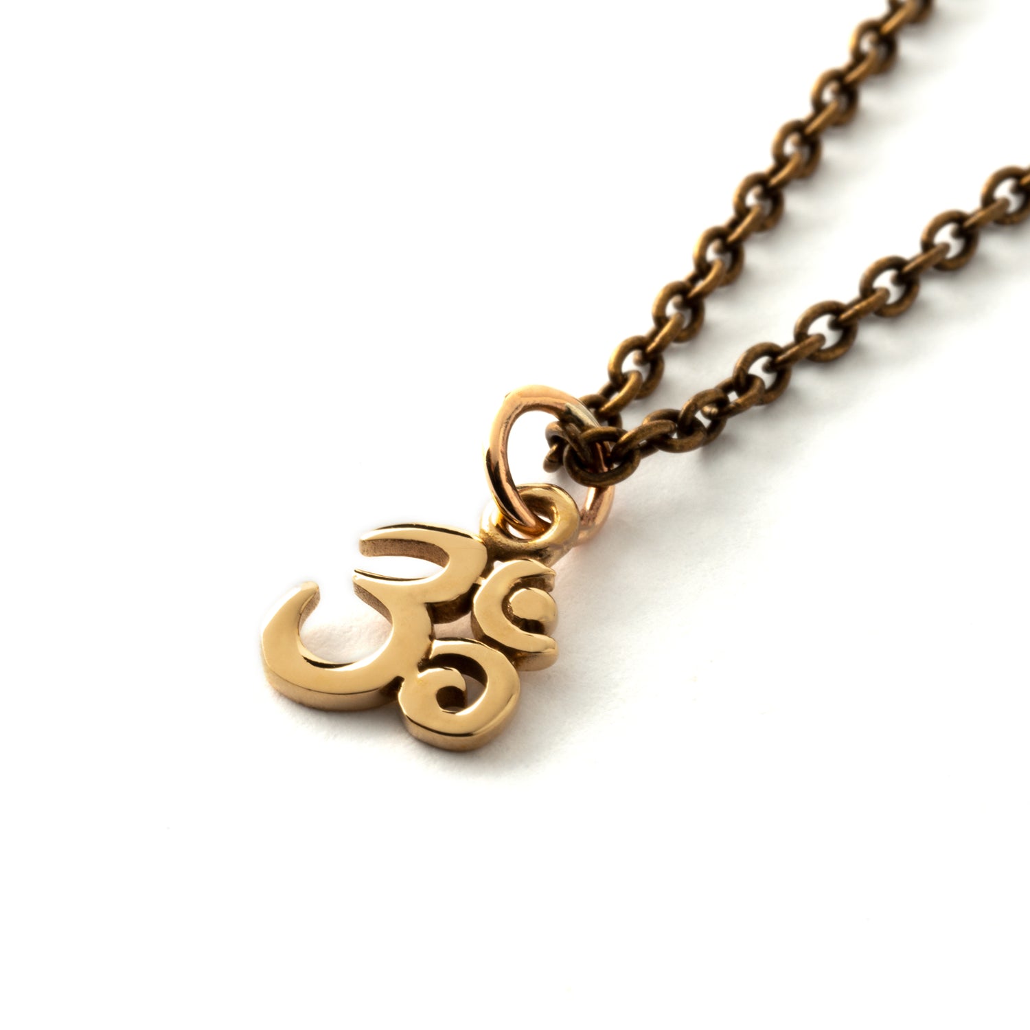 Bronze Petit Om Charm necklace right side view