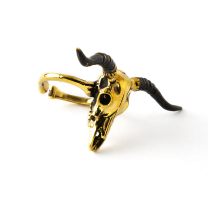 golden bull skull adjustable ring 