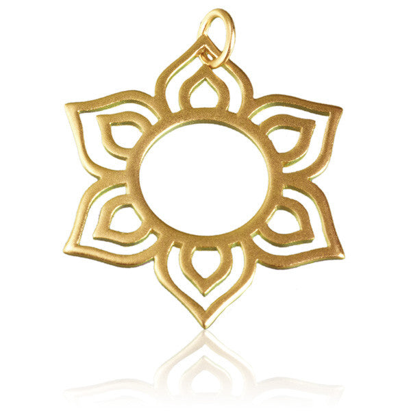Gold Plated Silver Lotus Petals Pendant - Tribu
