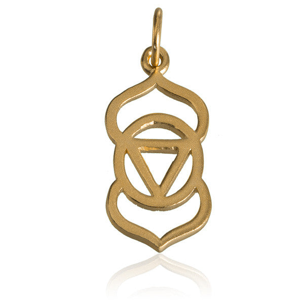 24K Gold Plated Third Eye Chakra Charm Pendant - Tribu
 - 2
