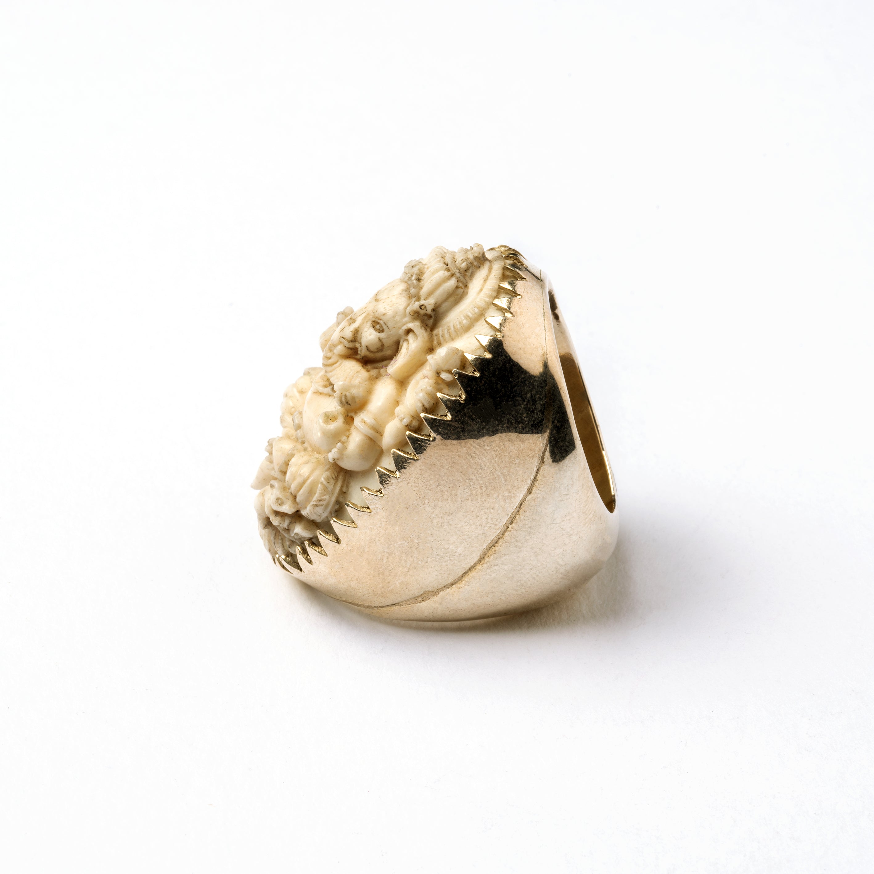 Carved Ganesh Silver Ring | Tribu Tribal Jewellery London 