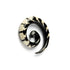 single spiral horn ear stretchers centipede shaped with bone inlay right side view
