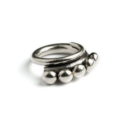 Five Spheres Silver Ring left side view