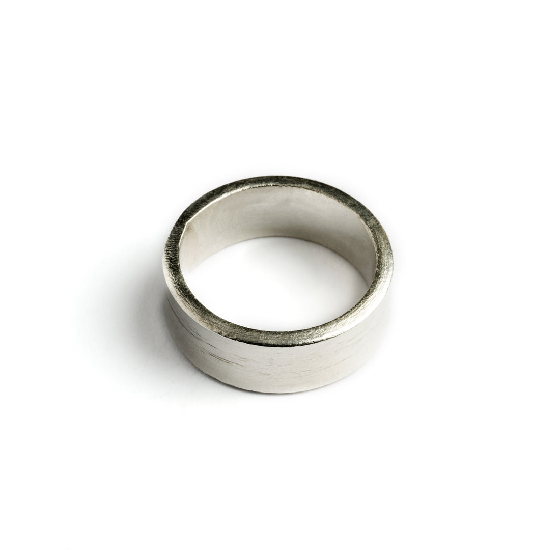 Classic Circle Tribal Silver Ring side view