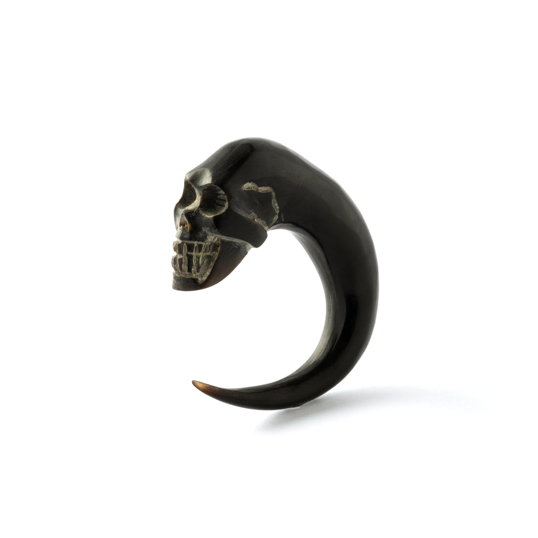 single horn skull hook ear stretcher left side view