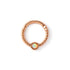 Dayaa rose gold surgical steel septum clicker with white opal frontal view