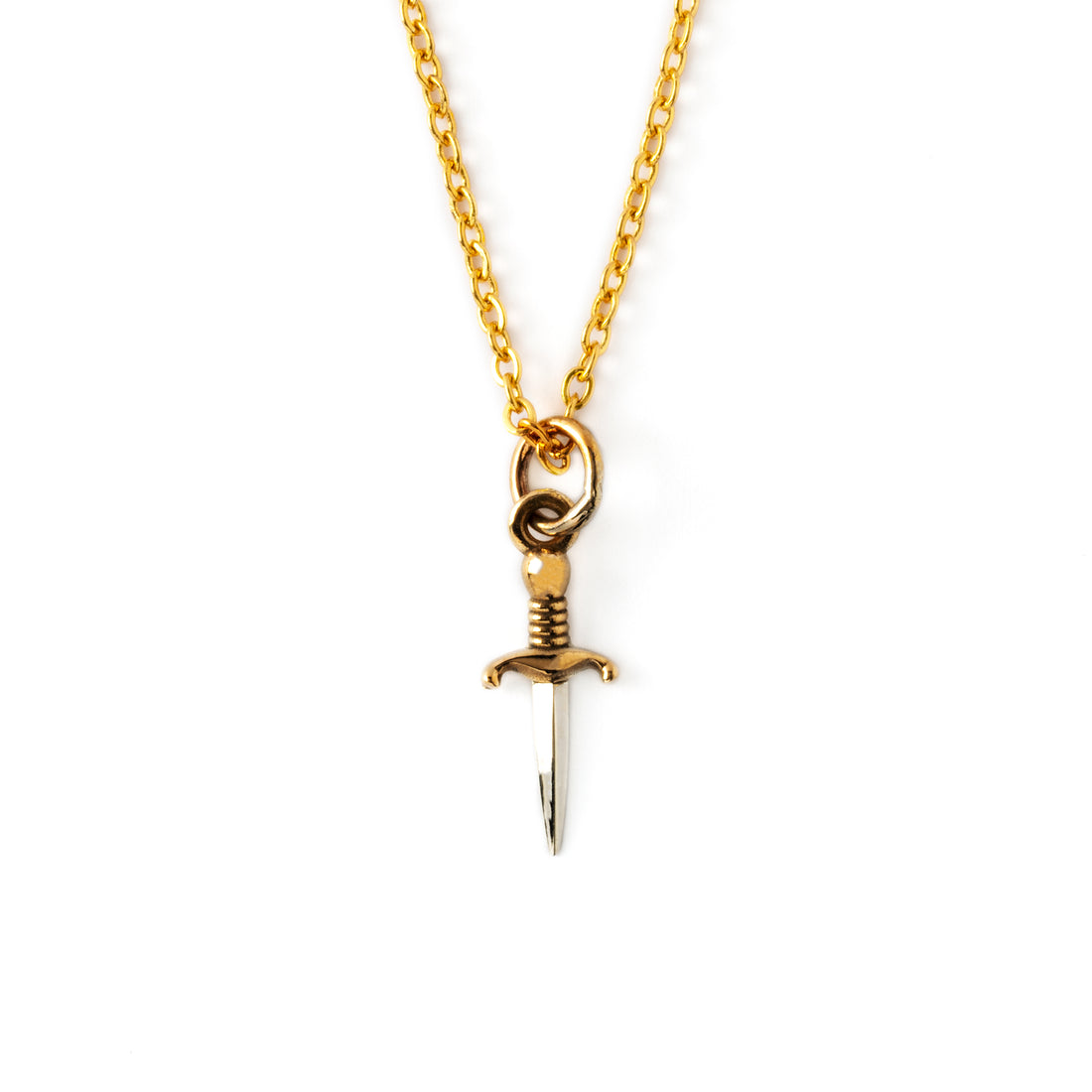 Gawain dagger charm necklace frontal view