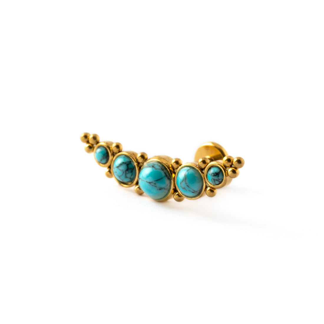 Deva golden labret with Turquoise right side view