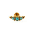 Deva Golden surgical steel internally threaded labret with Turquoise frontal view