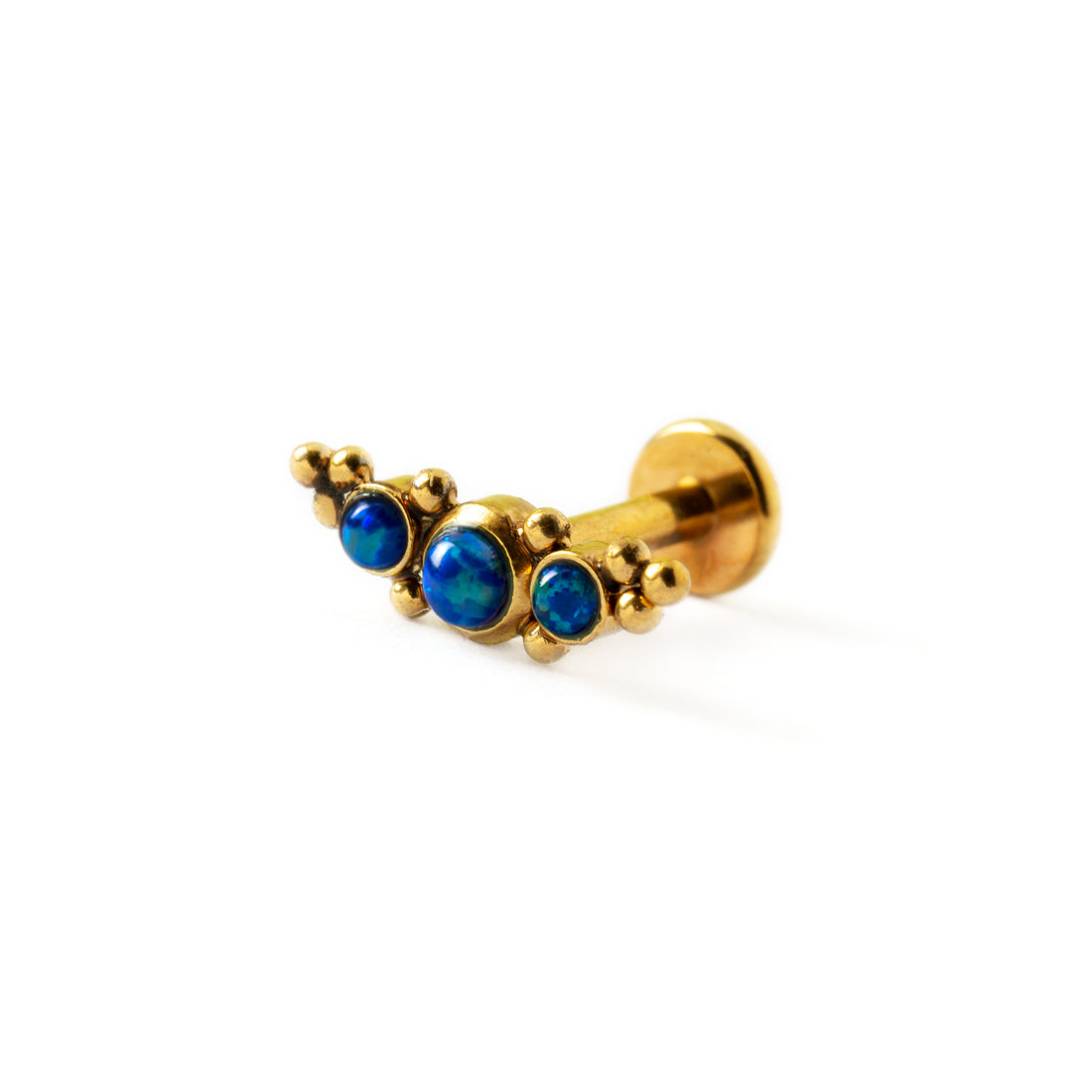 Copy of Deva Golden Labret with Blue Opal right side view
