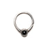 Devika Silver Septum with Black Onyx frontal view