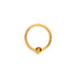 8mm Dhevan 18K Gold piercing ring with ball closure frontal view