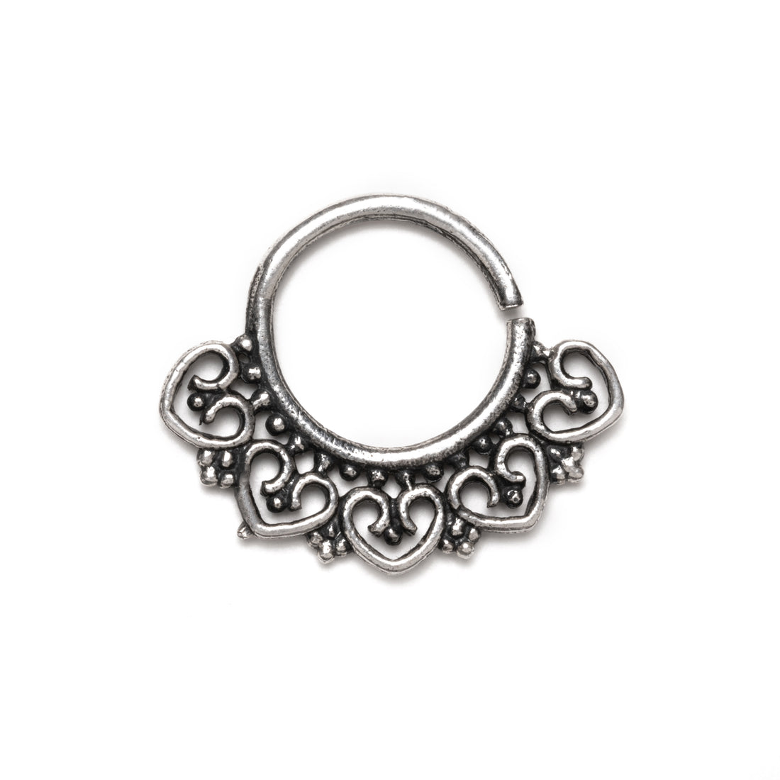 Ditya Silver Septum Ring frontal view