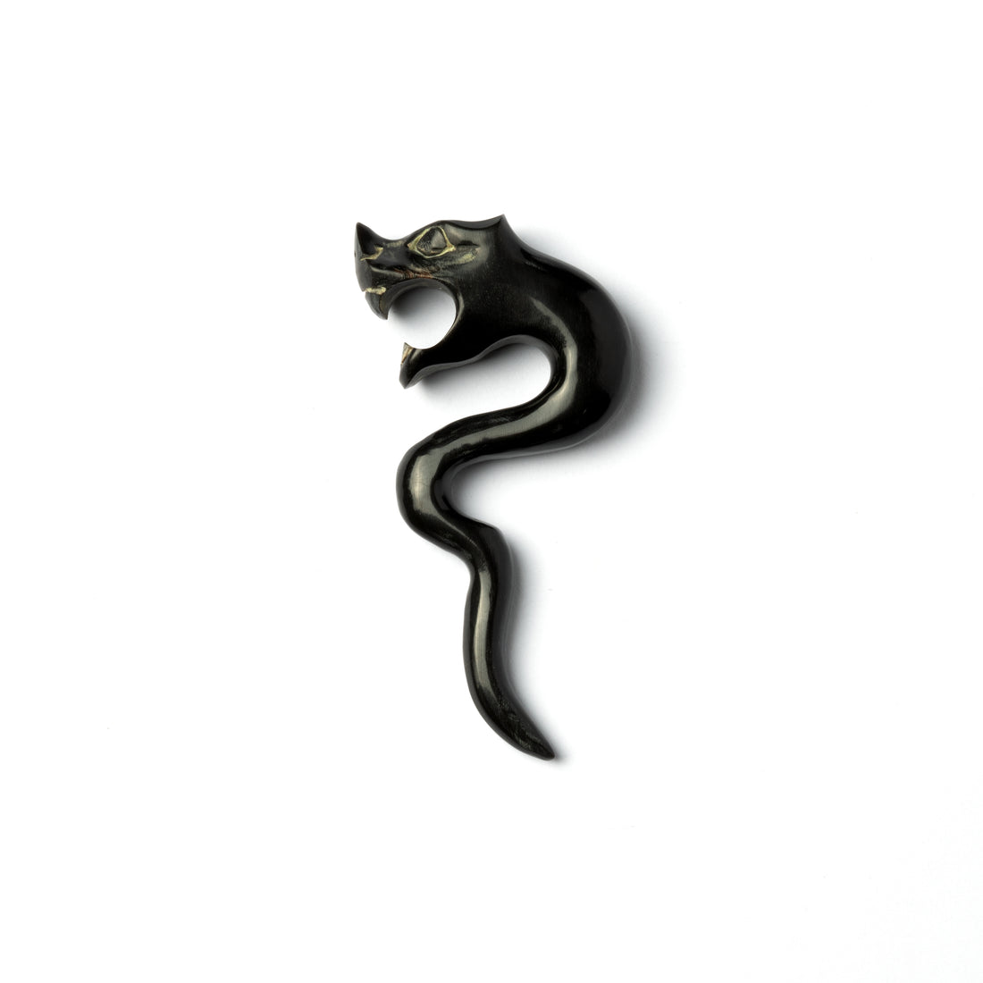 single tiger head with zigzag hook ear stretcher side view