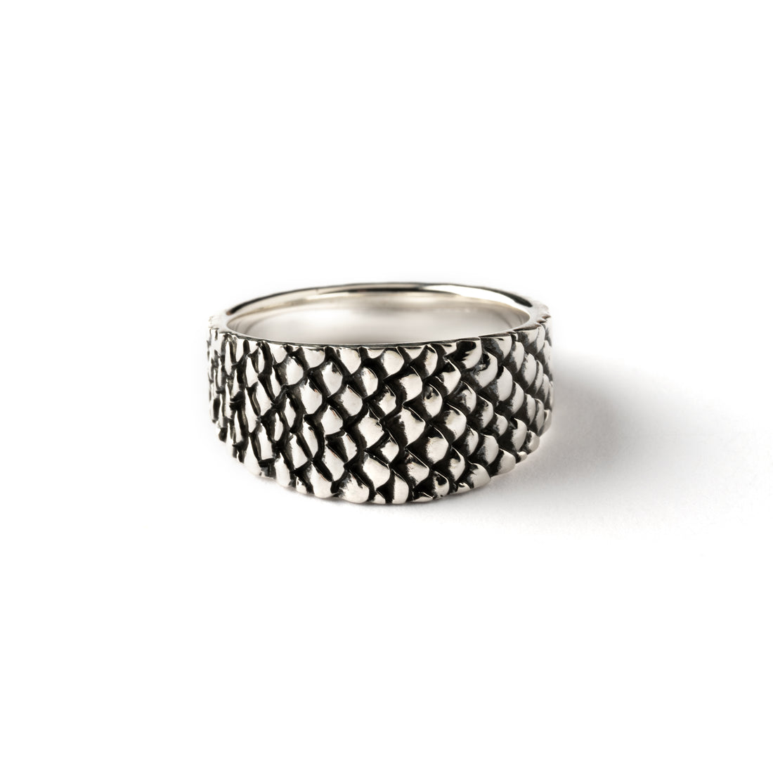 Dragon Scale Silver Ring frontal view