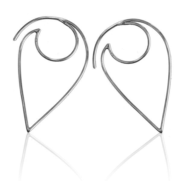 Petal Frame Silver Hook Earrings - Tribu
 - 1