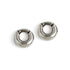 pair of silver brass chunky ear weights hoops frontal view