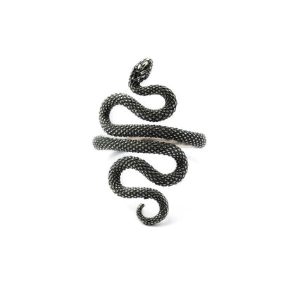 sterling silver Eden snake adjustable ring frontal view