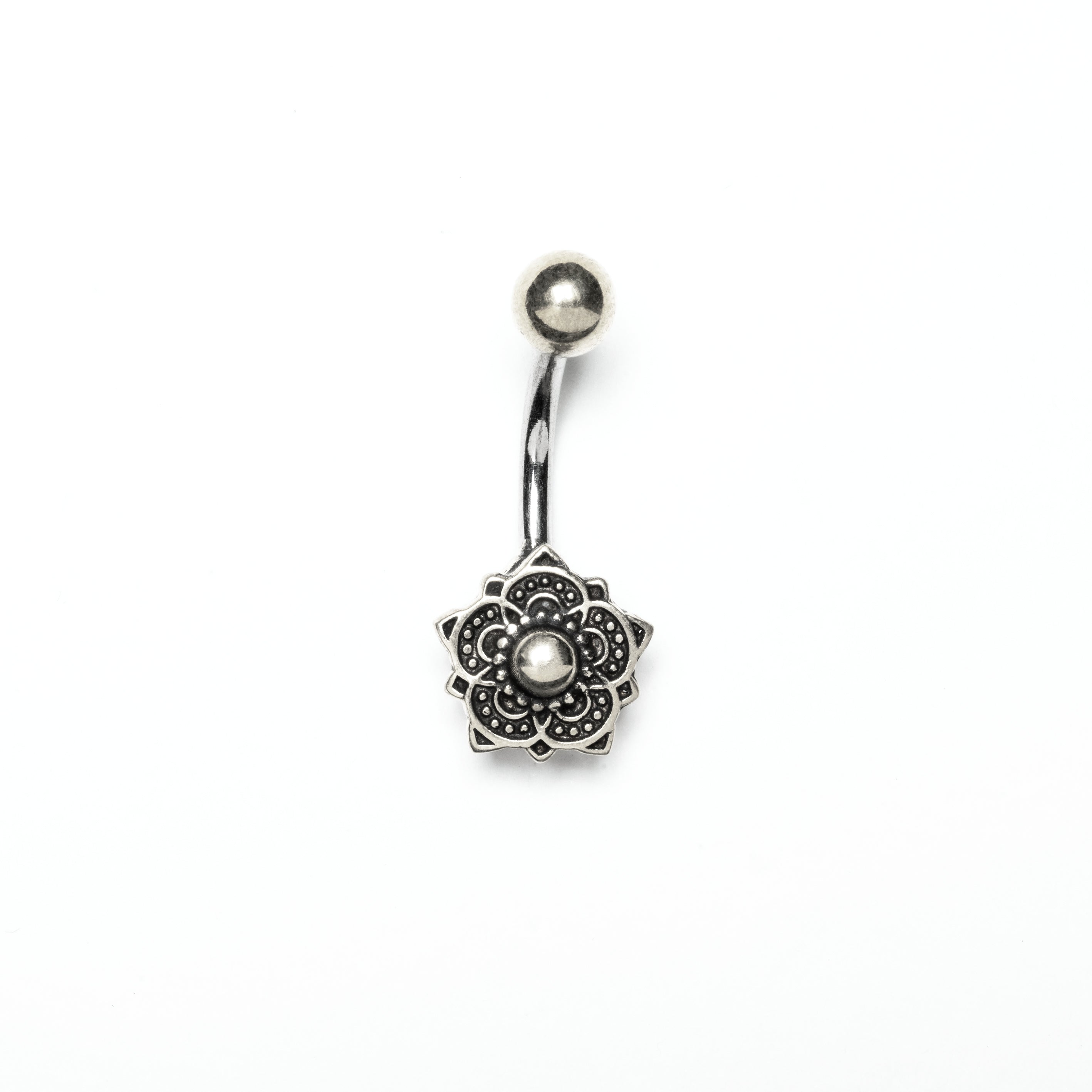 Silver Lalita Belly Piercing frontal view