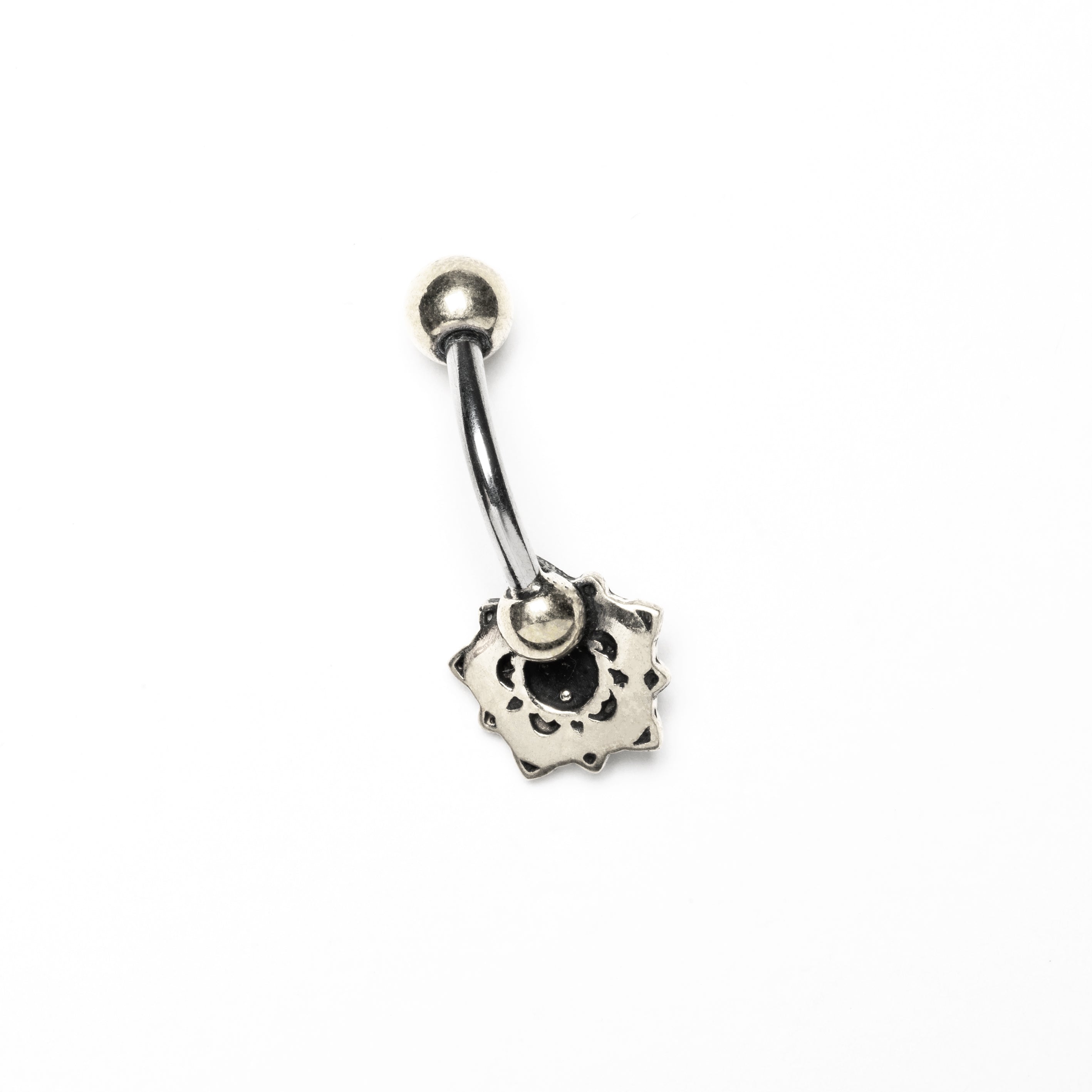 Silver Lalita Belly Piercing back view