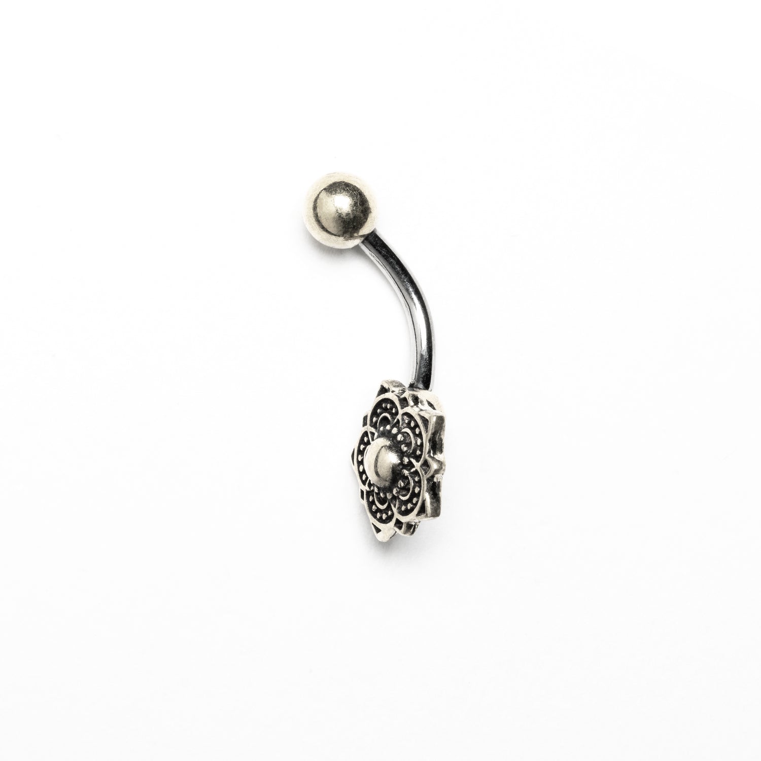 Silver Lalita Belly Piercing side view