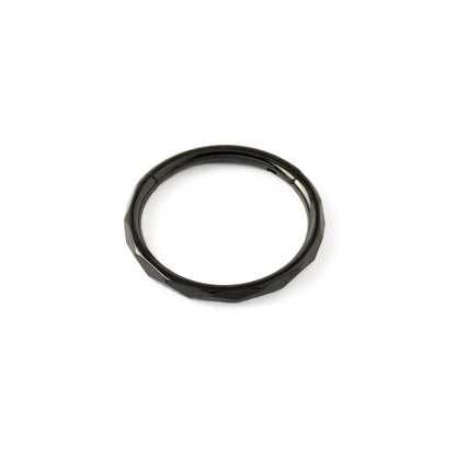 Faceted Black surgical steel Clicker Ring frontal view