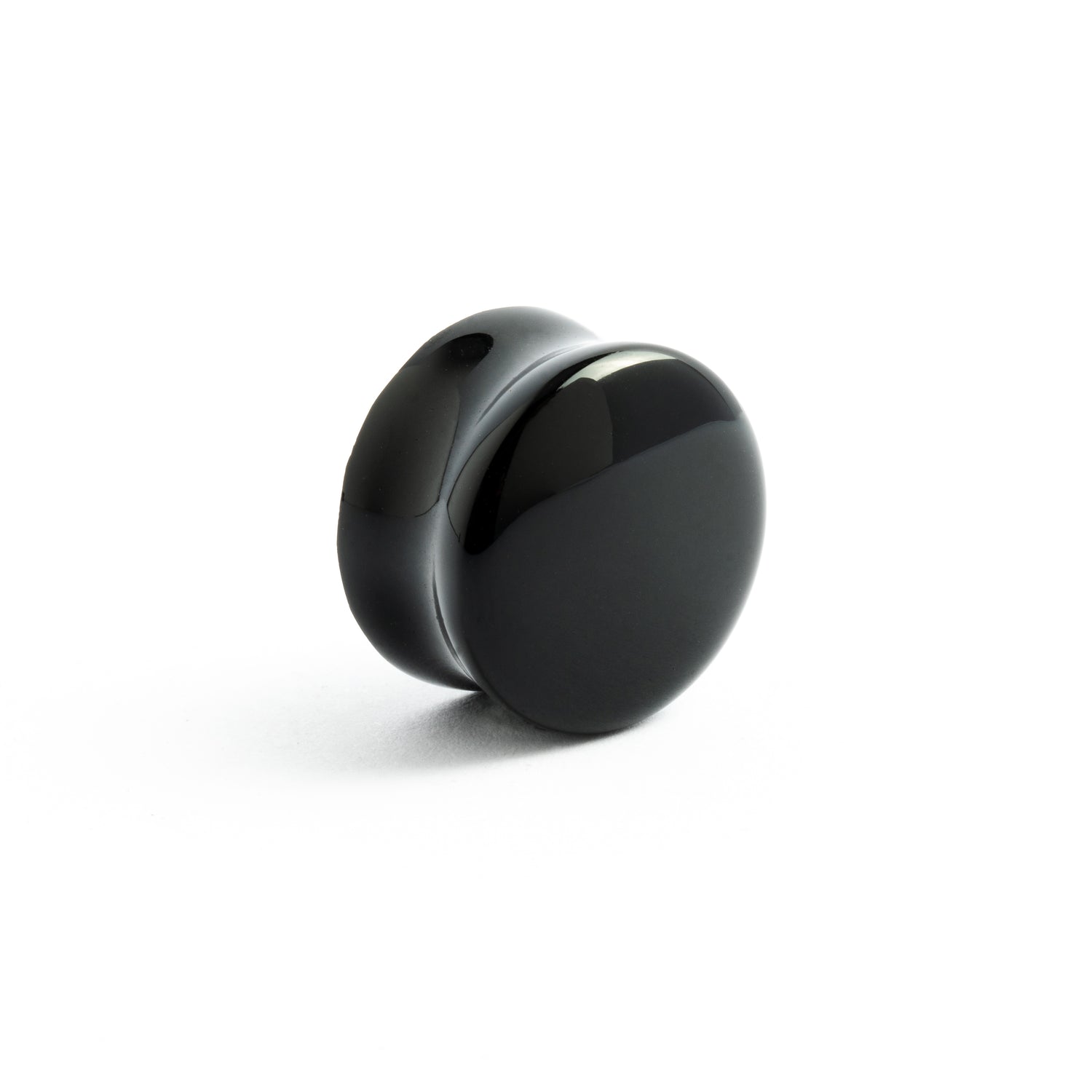 single faceted black onyx ear plug back view