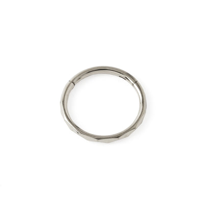 Faceted surgical steel Clicker Ring frontal view