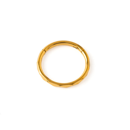 Faceted Gold surgical steel Clicker Ring frontal view