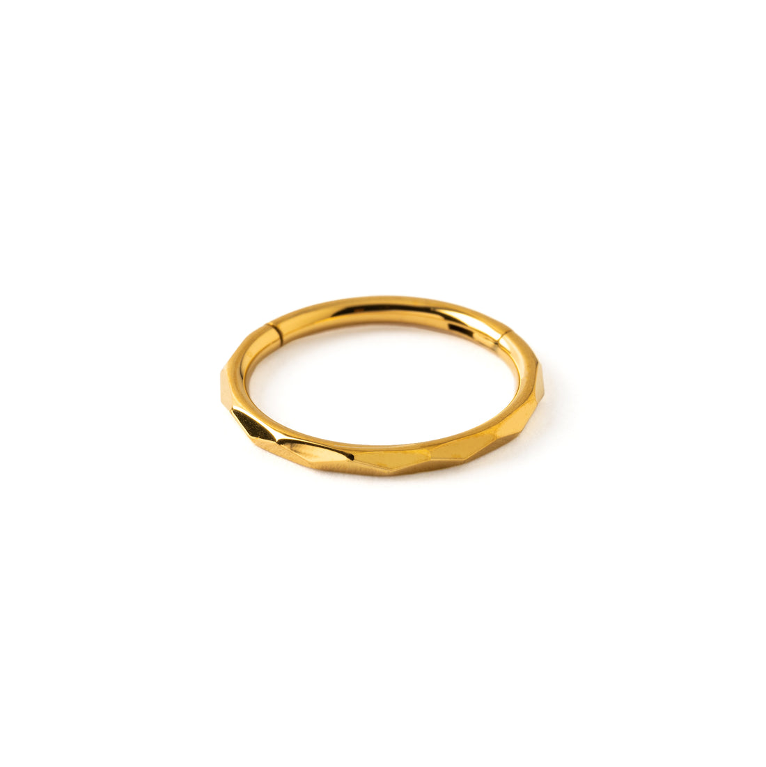Faceted Gold surgical steel Clicker Ring frontal view