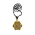 golden flower of life mandala pendant on a cotton cord necklace frontal view