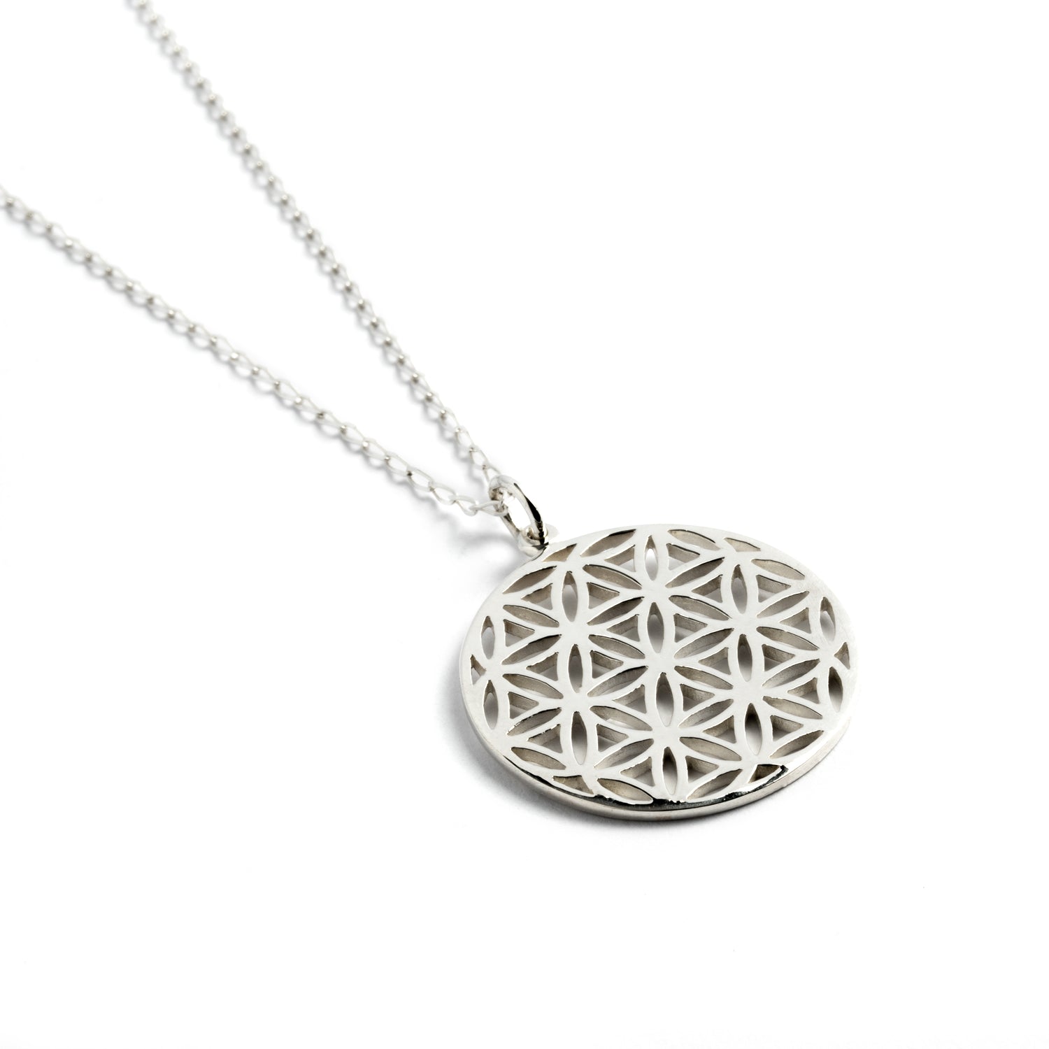 Flower of Life Charm Necklace left side view