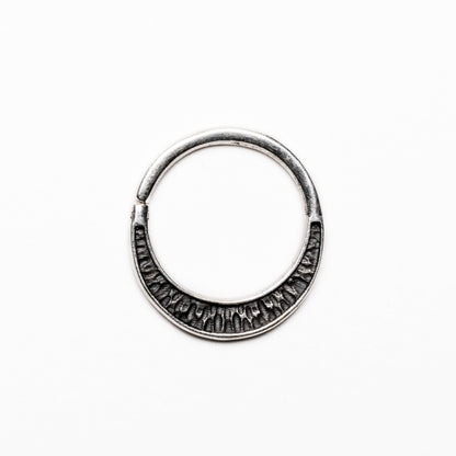 Gauri Silver Piercing Ring frontal view