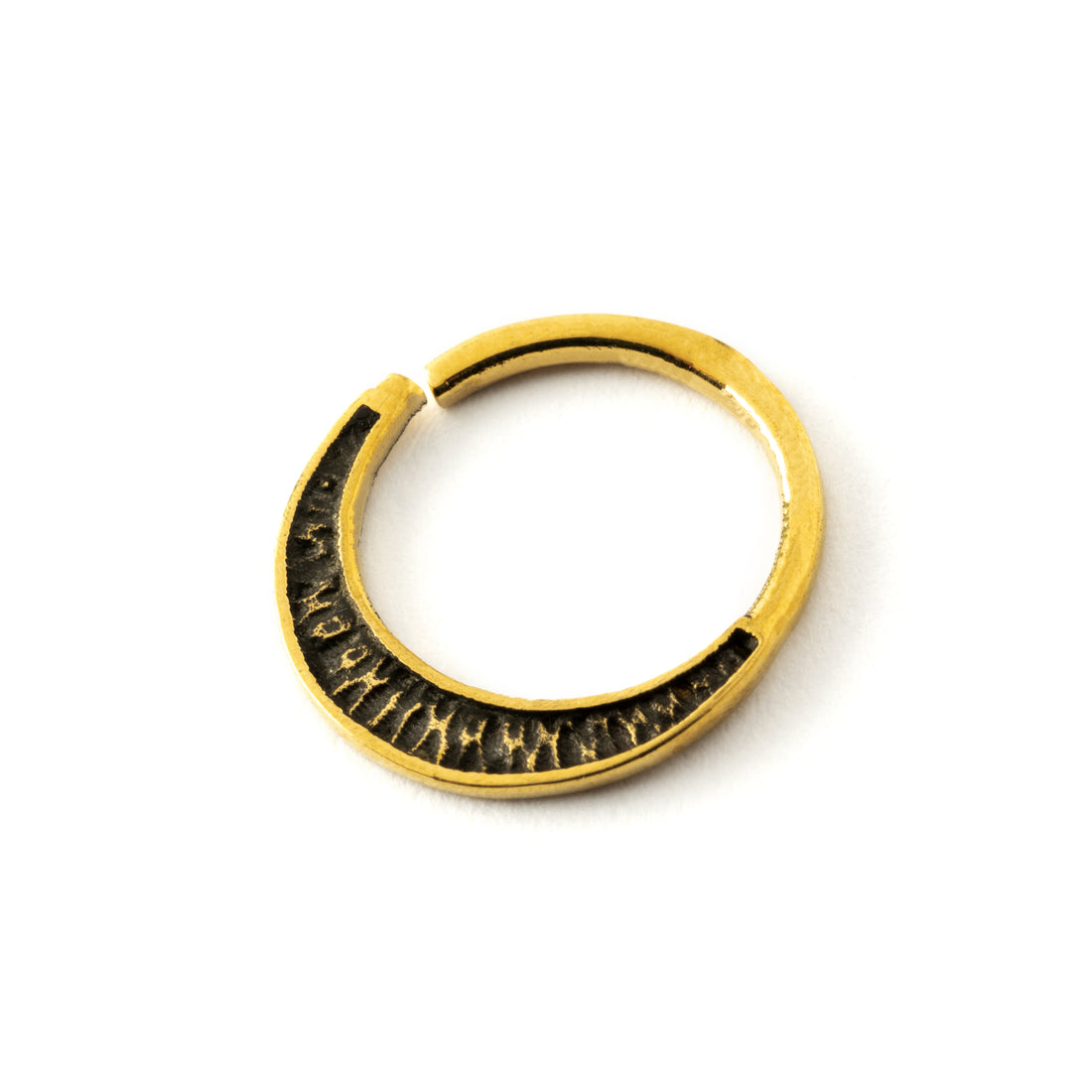 Gauri golden brass septum ring right side view