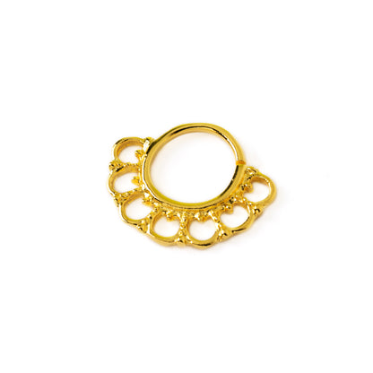 Gita 18k Gold septum ring left side view