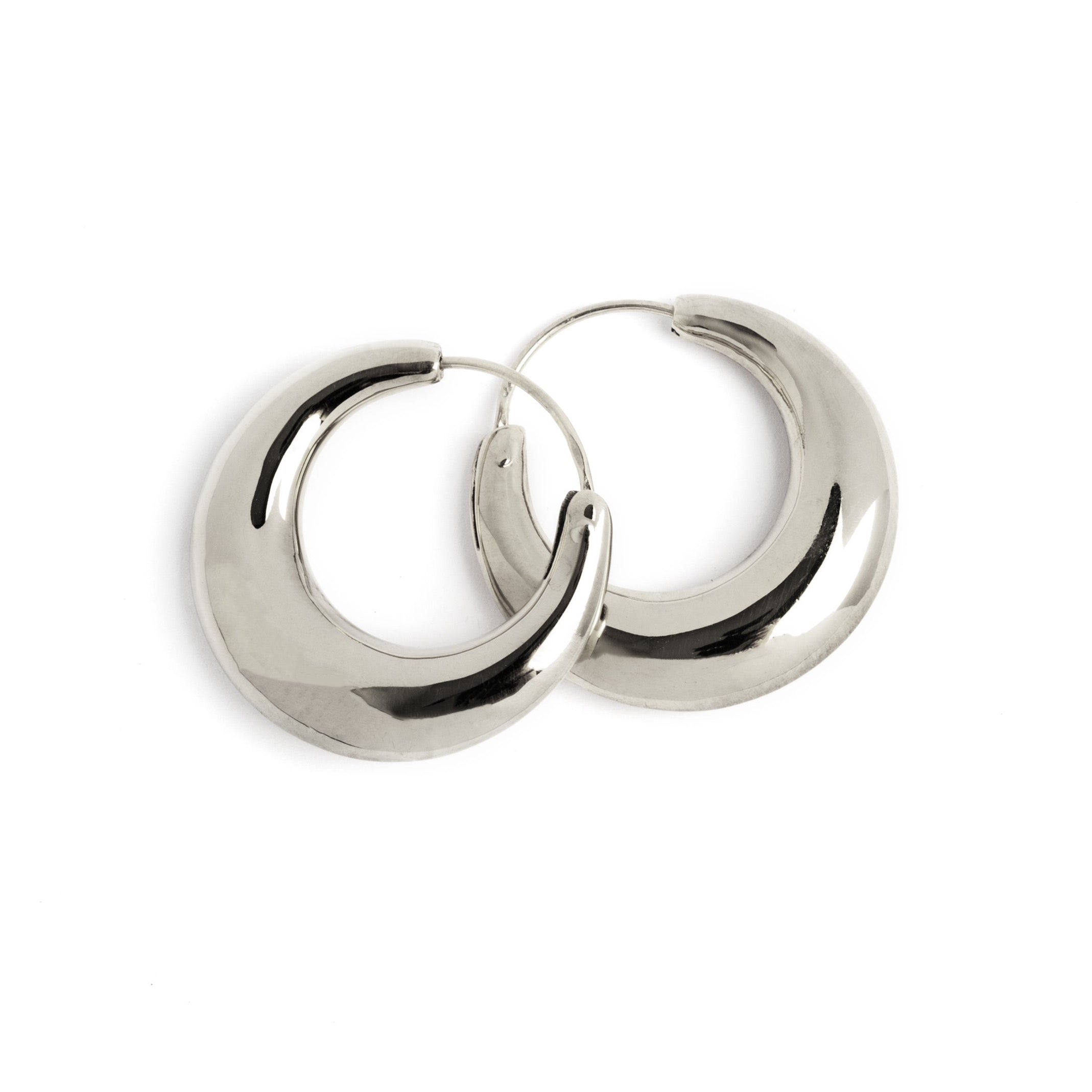 Silver Glow Hoop Earrings frontal view