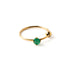 14k Gold nose ring with Emerald frontal view