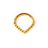 Giza gold surgical steel teardrop shaped septum clicker frontal view