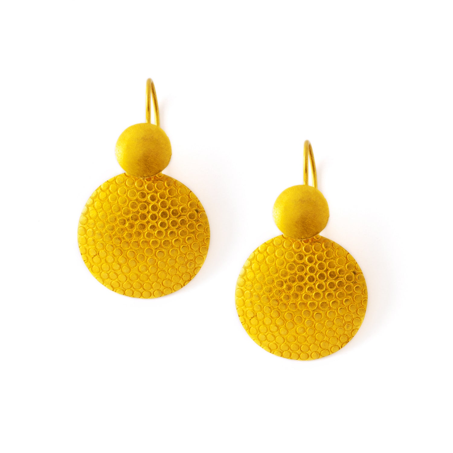 18k Gold Dics drop earrings