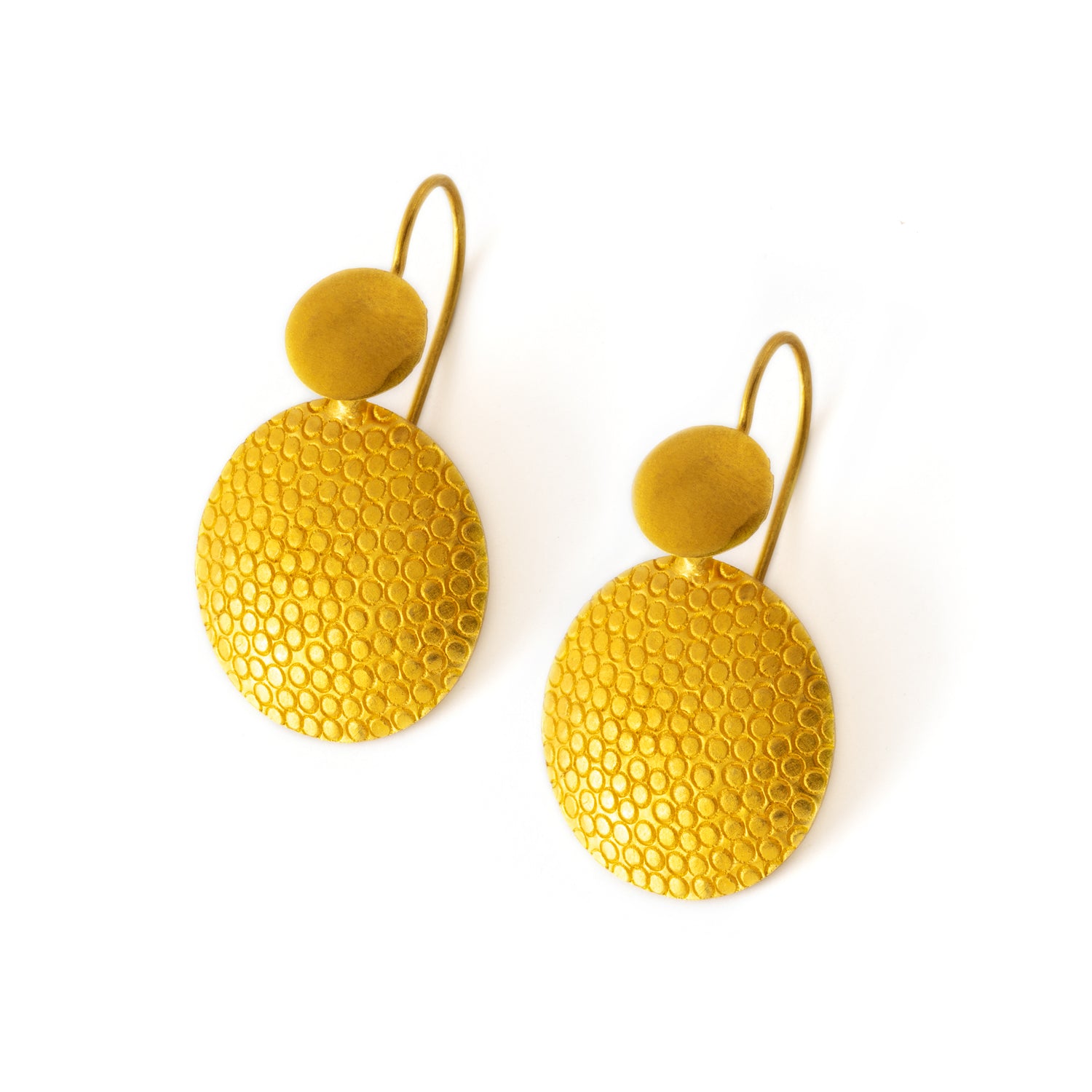 18k Gold Dics drop earrings