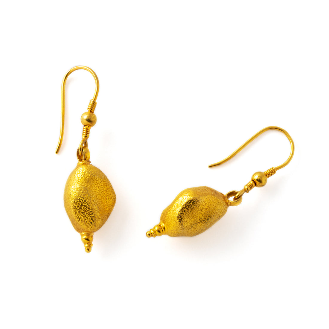 18k Gold bean drop earrings